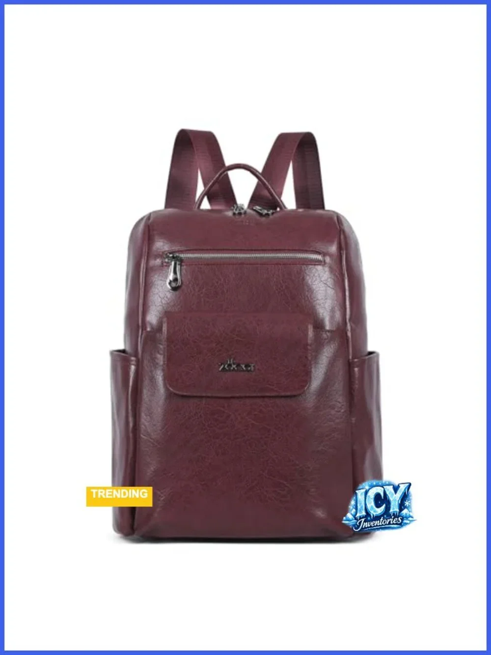 Vegan Leather Backpack Purse with Adjustable Straps Medium Size